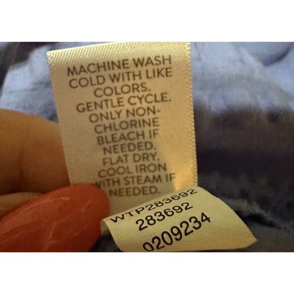 J. Jill Women’s Top Medium Petite Purple Flutter Sleeve Textured 100% Cotton - Picture 7 of 7